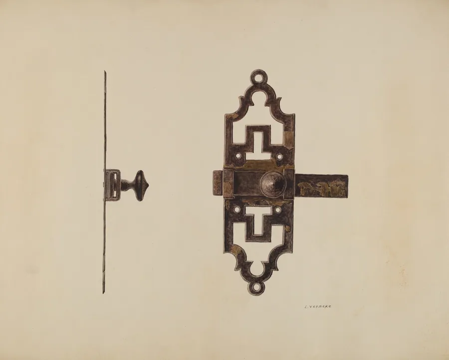 Wrought Iron Latch by Lucien Verbeke