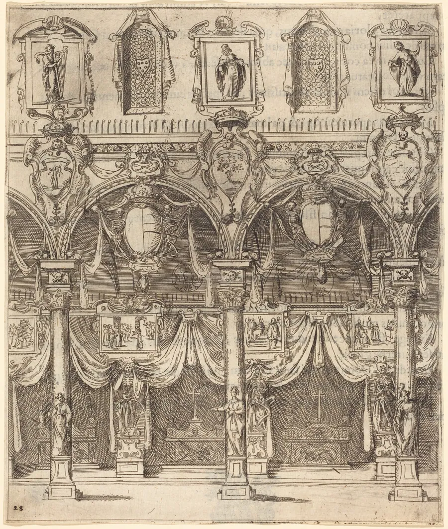 Side Aisle of San Lorenzo, Florence by Jacques Callot