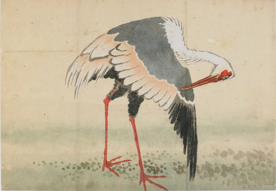 Crane by Katsushika Hokusai 葛飾北斎 (1760-1849)