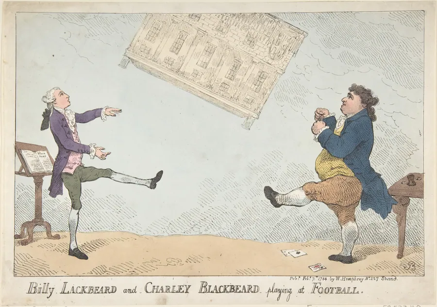 Billy Lackbeard and Charley Blackbeard playing at Football by Thomas Rowlandson
