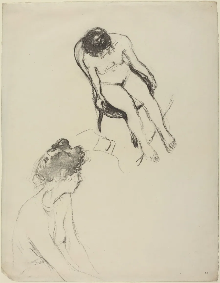 Two Nude Figure Studies by Edouard Vuillard