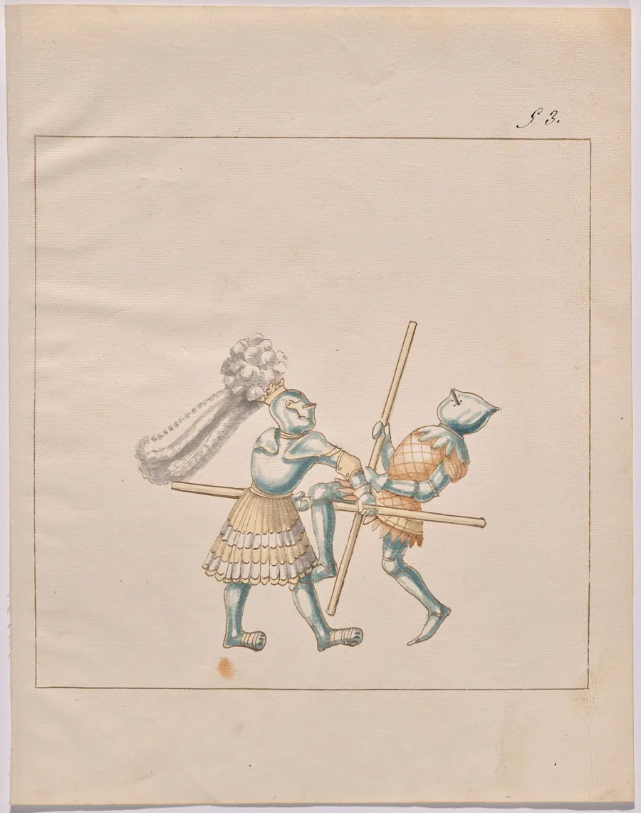 Foot Combat with Poles by German 16th Century