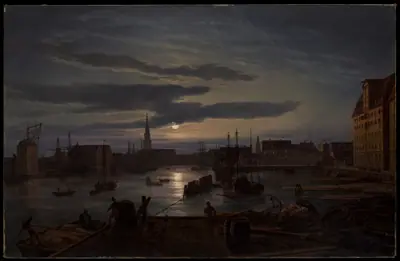 Copenhagen Harbor by Moonlight