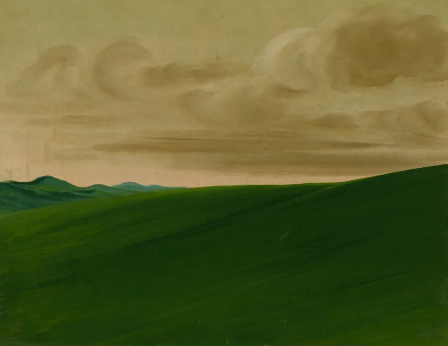 Nishnabottana Bluffs, Upper Missouri by George Catlin, born Wilkes-Barre, PA 1796-died Jersey City, NJ 1872