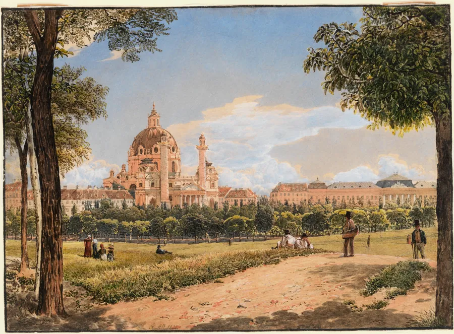 View of St. Charles Church and the Polytechnic Institute in Vienna by Rudolf von Alt