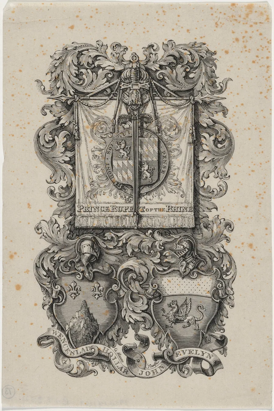 Coat of Arms of Prince Rupert, Hollar and Evelyn by Unknown 19th Century