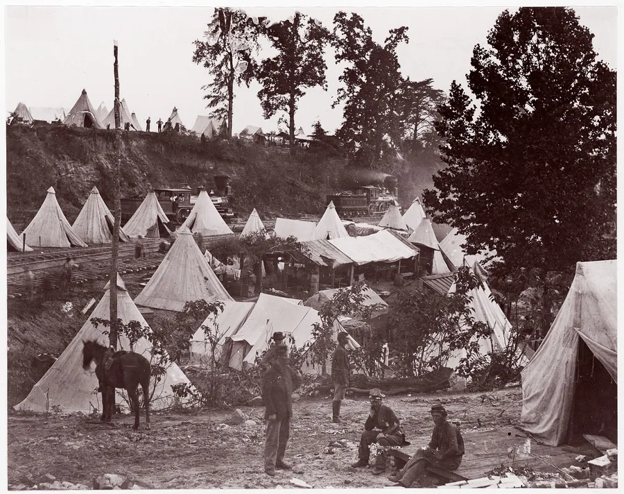 Military Railroad Camp, City Point, Virginia by Andrew Joseph Russell