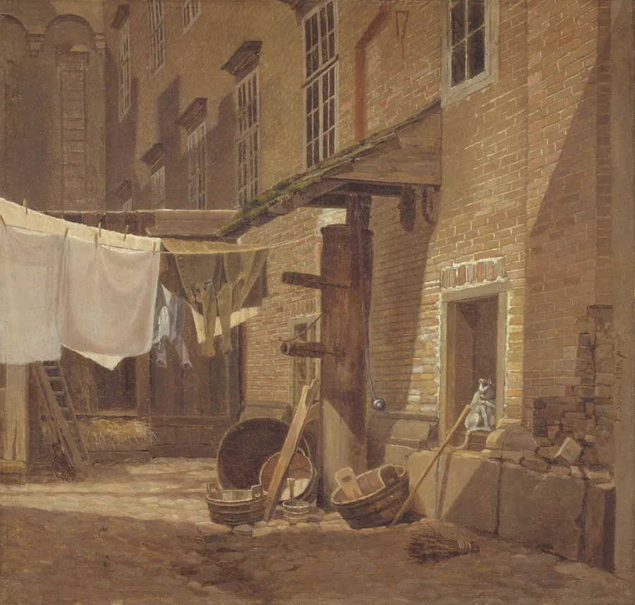 Baggård på Charlottenborg by F. Sødring