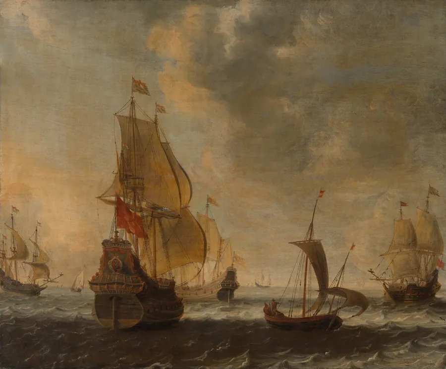 Dutch Ships in a Lively Breeze by Anonymous Artist