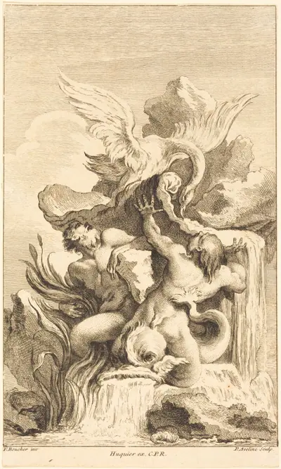 Two Tritons and a Swan