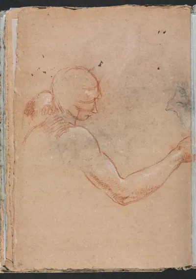Verona Sketchbook: Nude with head and right arm (page 36)