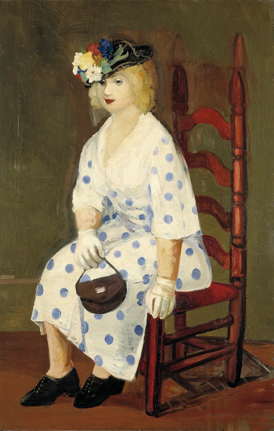 The Polka Dot Dress by George Luks, born Williamsport, PA 1866-died New York City 1933