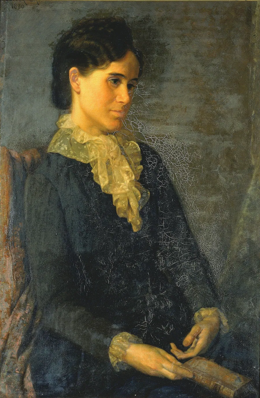 Hester Marian Wait Lay, Portrait of the Artist's Wife by Oliver Ingraham Lay, born New York City 1845-died 1890
