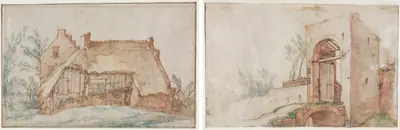 Peasant's Cottage (recto); Bridge and Gate (verso)
