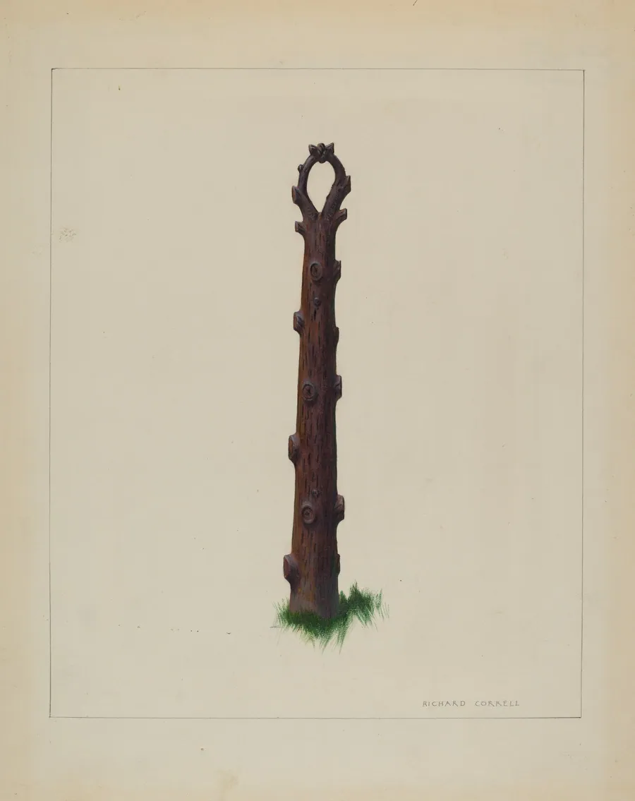 Tree Trunk Hitching Post by Richard Correll