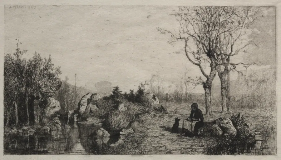 Shore of a Stream at Rossillon by Adolphe Appian