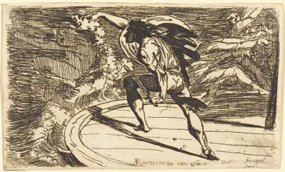 Cormar Attacking the Spirit of the Waters (Ossian, Fingal, Book III)