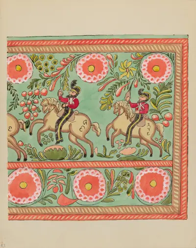 Plate 43: Painted Chest Design: From Portfolio "Spanish Colonial Designs of New Mexico"