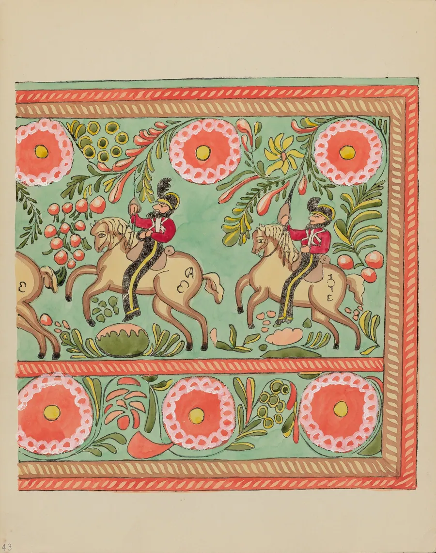 Plate 43: Painted Chest Design: From Portfolio "Spanish Colonial Designs of New Mexico" by American 20th Century