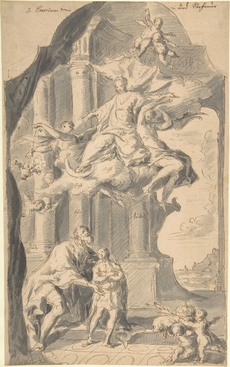 Saint Stephen of Hungary Presenting his Son, Saint Emeric, to the Virgin by Franz Xavier Karl Palko