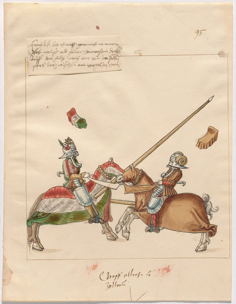 Mock Joust of War with Flying Shields and Without Bevors by German 16th Century