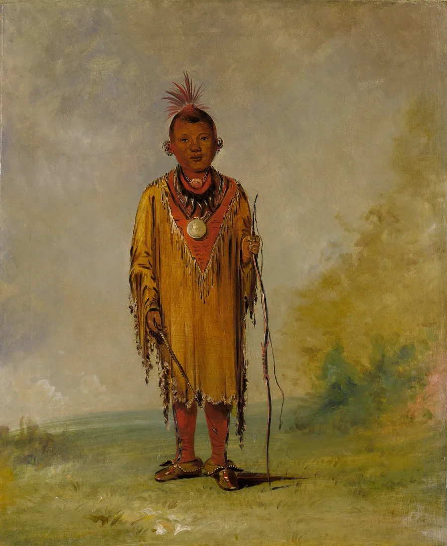 Me-sóu-wahk, Deer's Hair, Favorite Son of Kee-o-kúk by George Catlin, born Wilkes-Barre, PA 1796-died Jersey City, NJ 1872