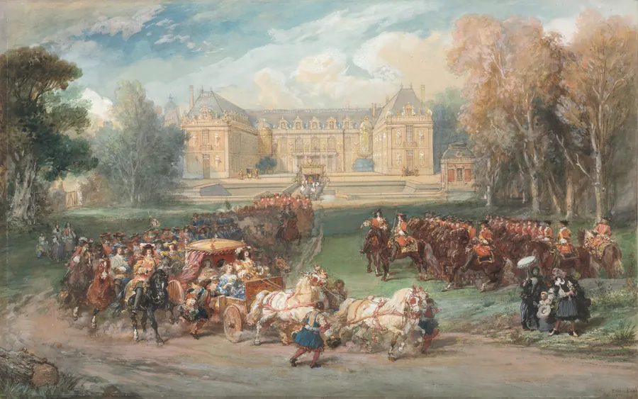 Louis XIV Driving his Coach in the Park of Versailles by Eugène Louis Lami