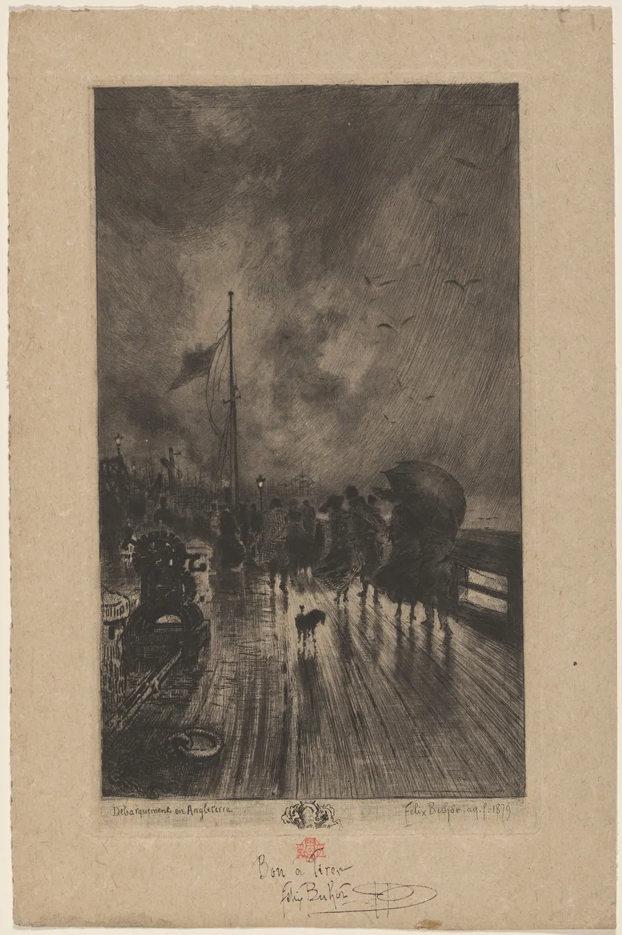 Un Débarquement en Angleterre (Landing in England) by Félix-Hilaire Buhot