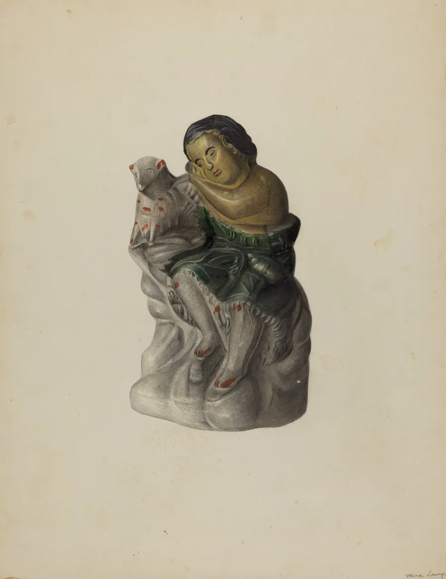 Pa. German Chalkware Mary and Her Lamb by Mina Lowry