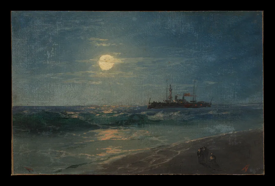 Ship by Moonlight by Ivan Konstantinovich Aivazovsky (Hovhannes Aivazian)