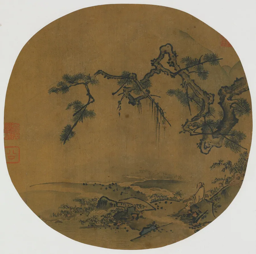 Sitting under a pine by Traditionally attributed to Ma Yuan 馬遠 (active late 12th-early 13th century)