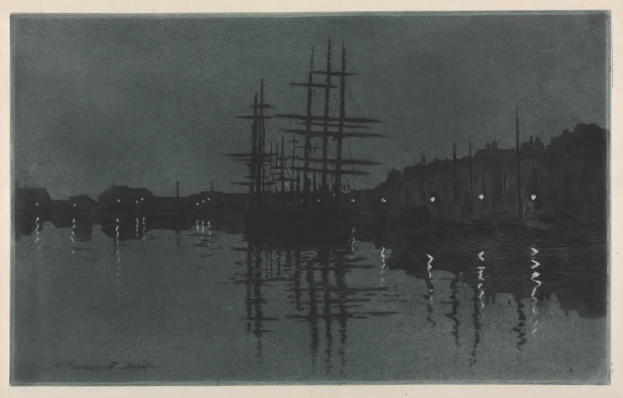 Effect of Moon at Dieppe by Henri Charles Guérard