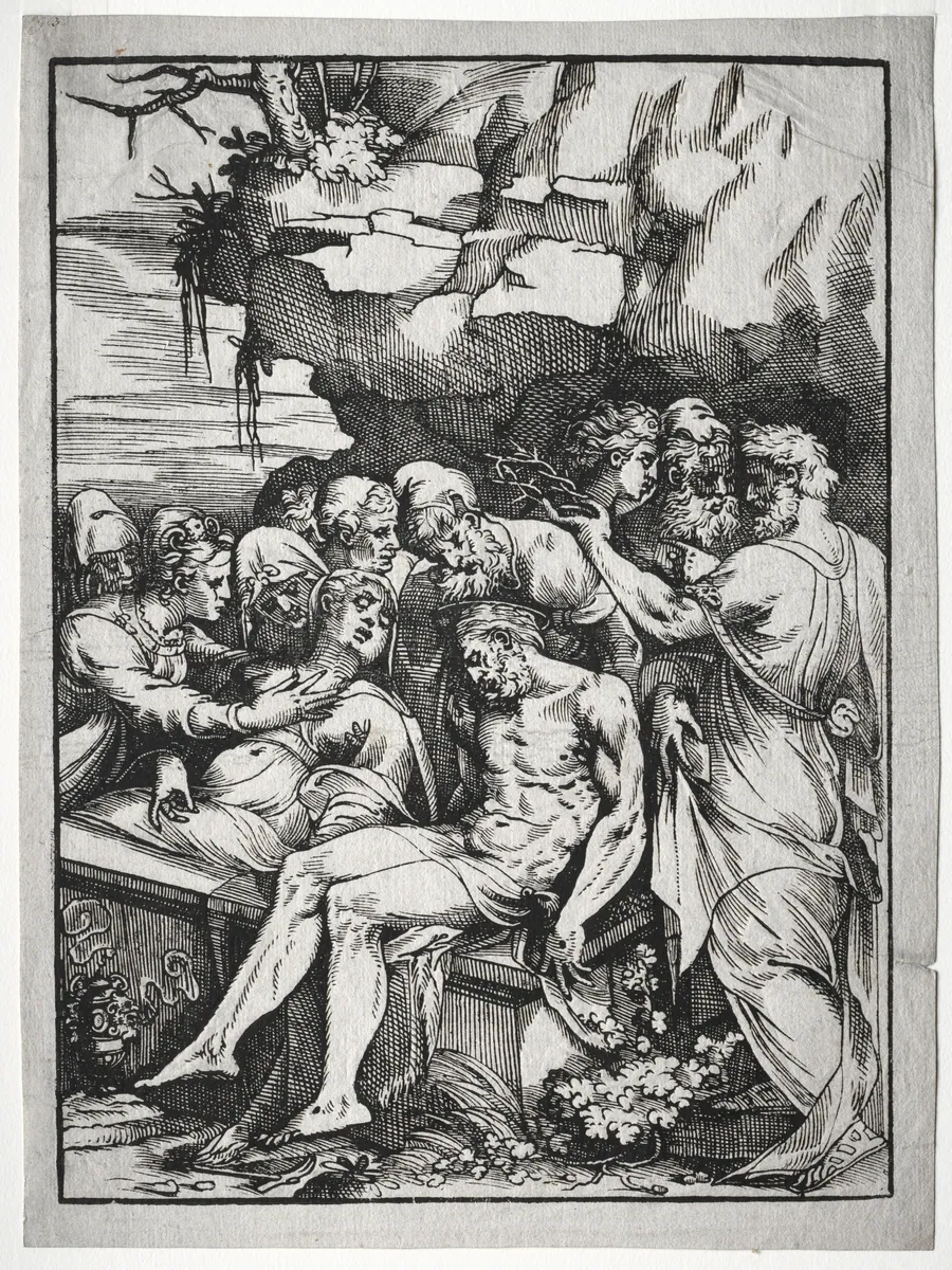 The Entombment by Andrea Schiavone