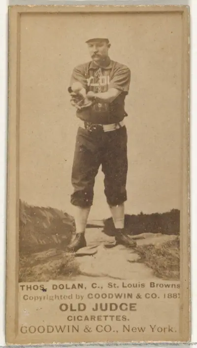 Thomas J. "Tom" Dolan, Catcher, St. Louis Browns, from the Old Judge series (N172) for Old Judge Cigarettes