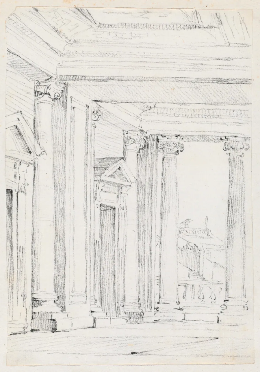 Portico of the Palazzo Nuovo, on the Campidoglio by Joseph-Marie Vien