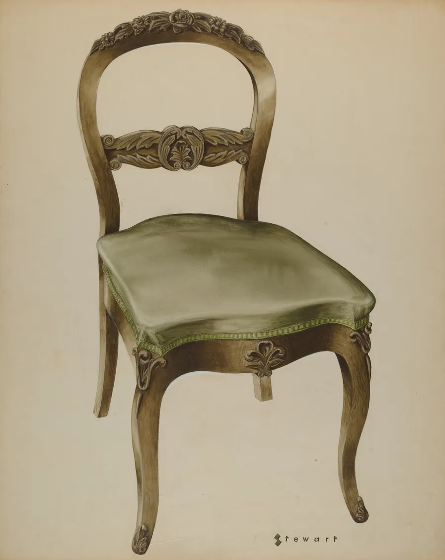 Carved Side Chair by Robert Stewart