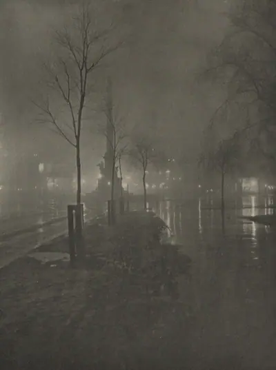 Wet Night, Columbus Circle, New York