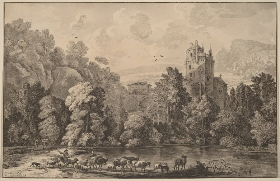 Valley with an Aged Castle by Cornelis Ploos van Amstel