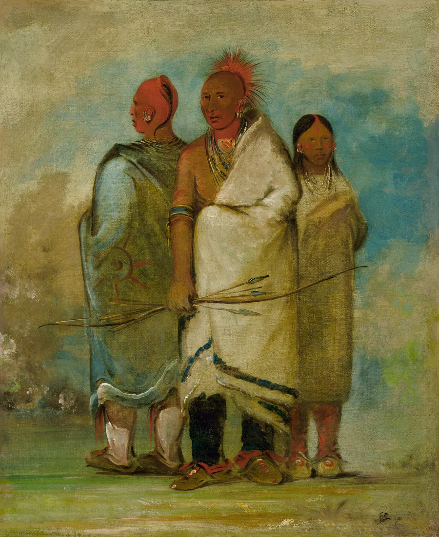 Three Fox Indians by George Catlin, born Wilkes-Barre, PA 1796-died Jersey City, NJ 1872