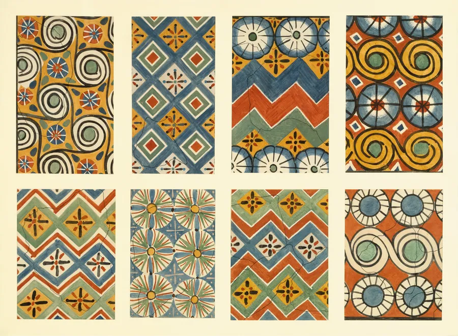 Eight Ceiling Patterns, Tomb of Nebamun and Ipuky by Nina de Garis Davies