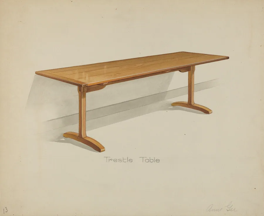 Shaker Trestle Dining Table by Anne Ger