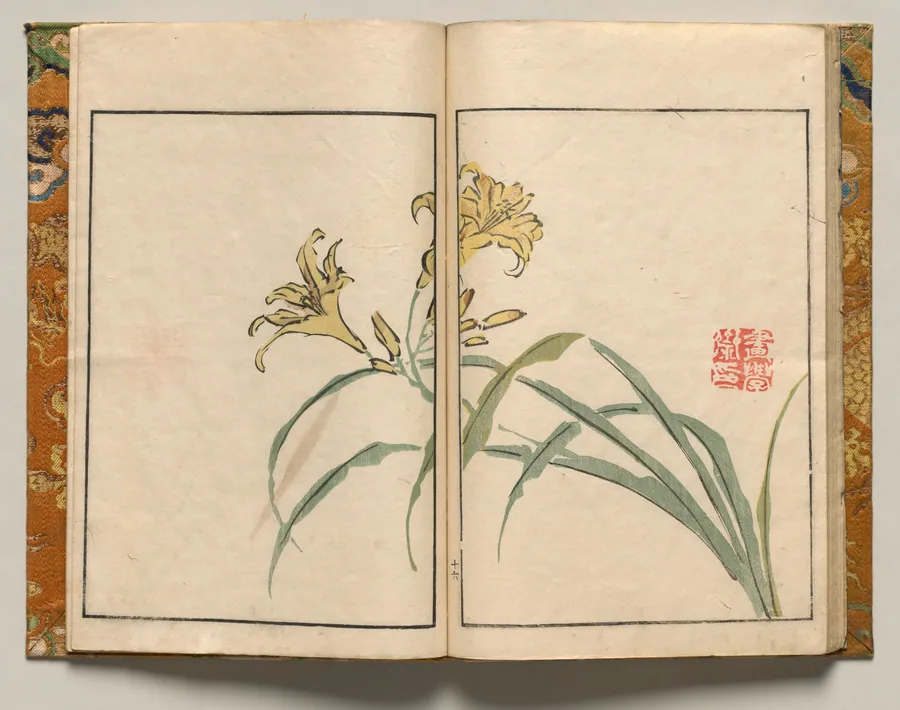 Lilies, Design Sixteen from Shazanrō Picture Book by Tani Bunchō