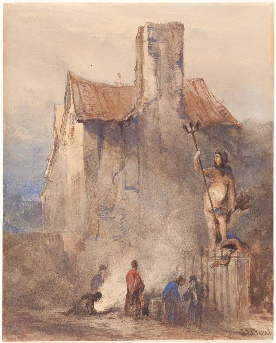 The Bristol Riots: The Burning in the Street by John Skinner Prout