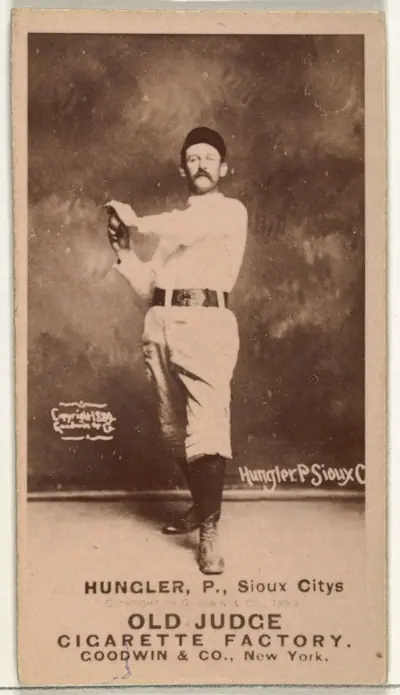Al C. Hungler, Pitcher, Sioux City Corn Huskers, from the Old Judge series (N172) for Old Judge Cigarettes