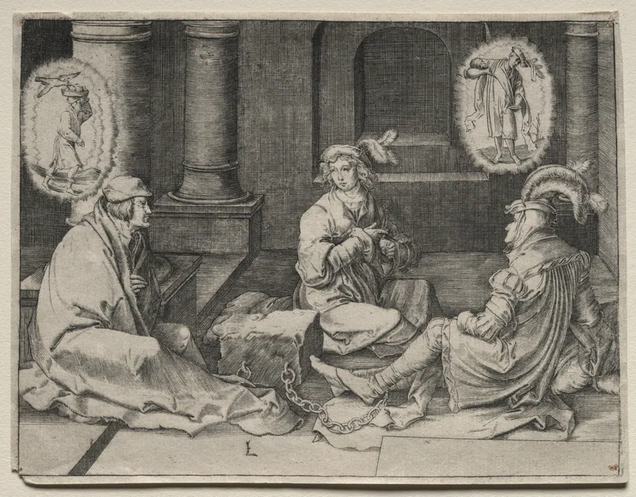 Joseph Interprets the Dreams in Prison by Lucas van Leyden