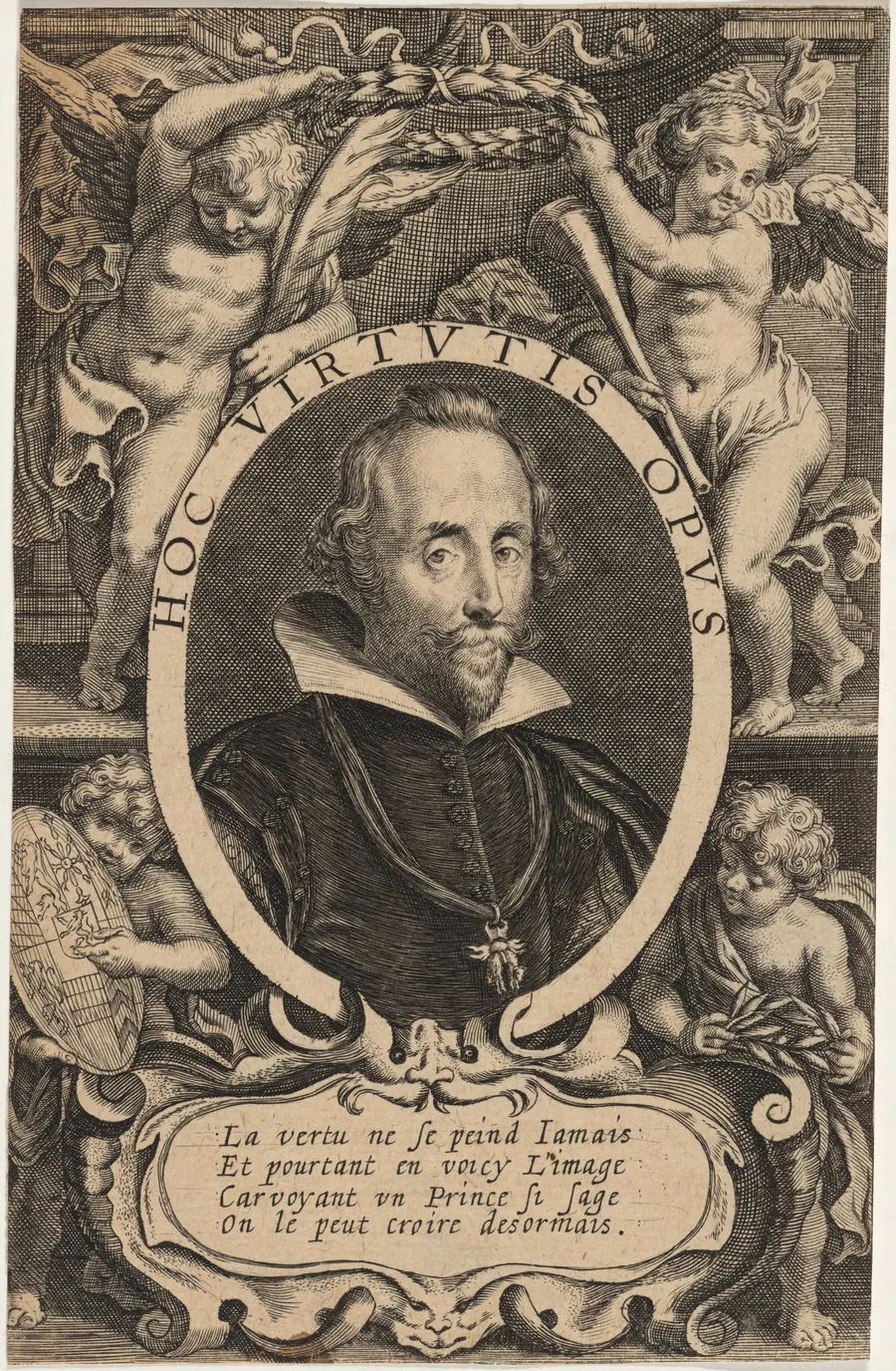 Portrait of a Man in an Oval with Cupids Decoration by Unknown 19th Century