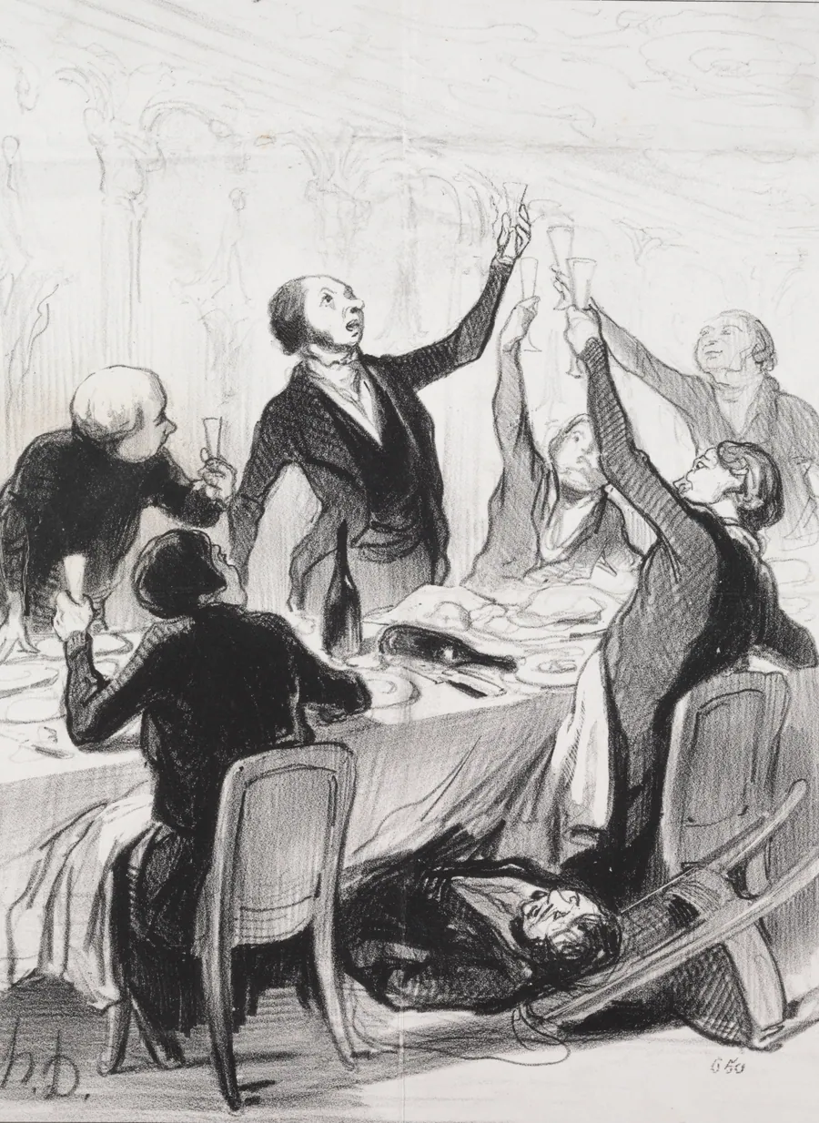 Gentlemen.... here goes a 43rd toast.... to the Temperance Society by Honoré Daumier
