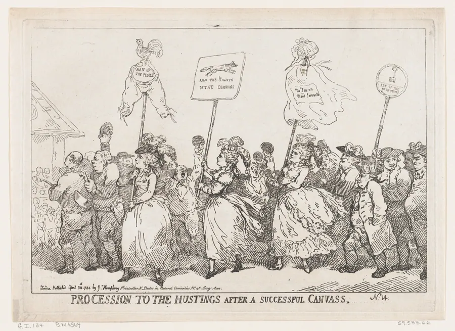 Procession to The Hustings After A Successful Canvass by Henrietta Ponsonby, Countess of Bessborough
