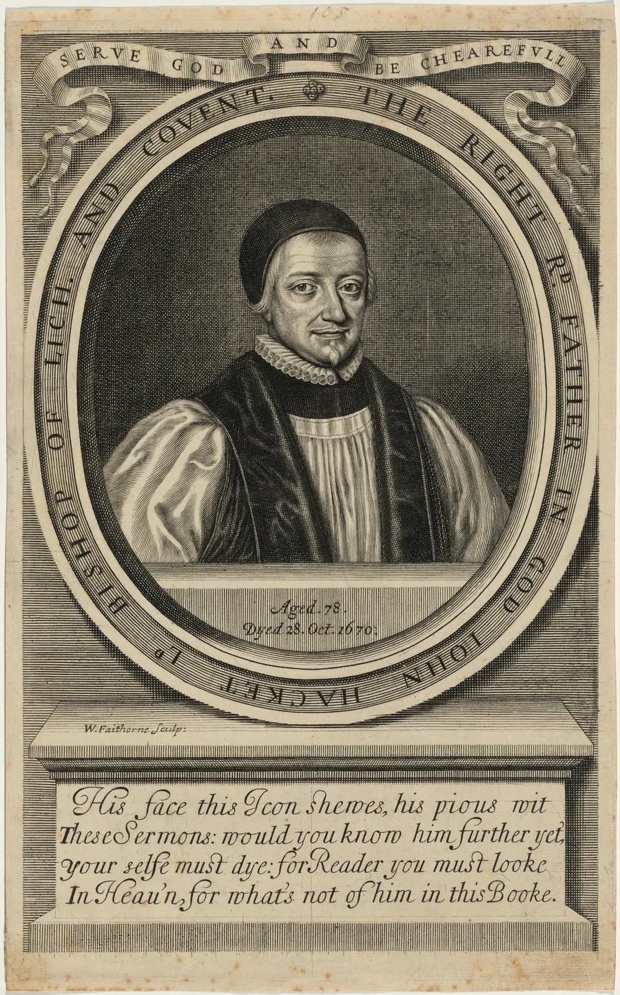 John Hacket, Bishop of Lichfield and Coventry by William Faithorne