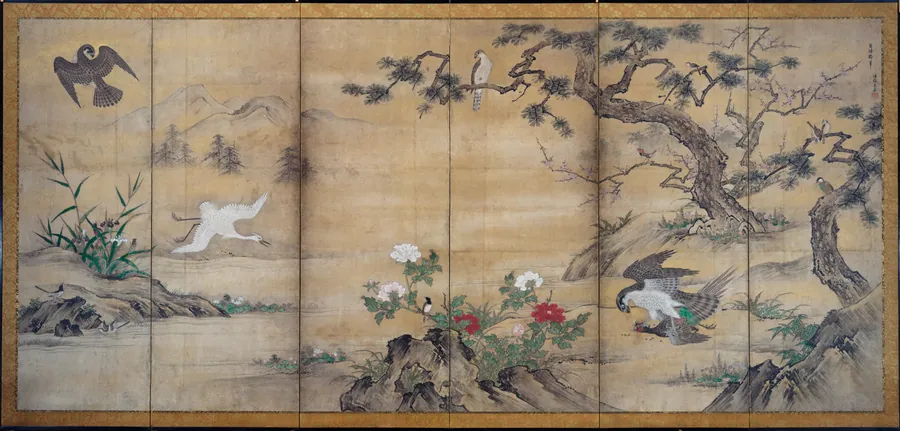 Birds and Flowers by Kano Shōei